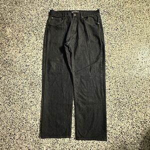 Chams Jeans Mens 36 Relaxed Dark Wash Pants Y2K Embroidery Stitching 00's